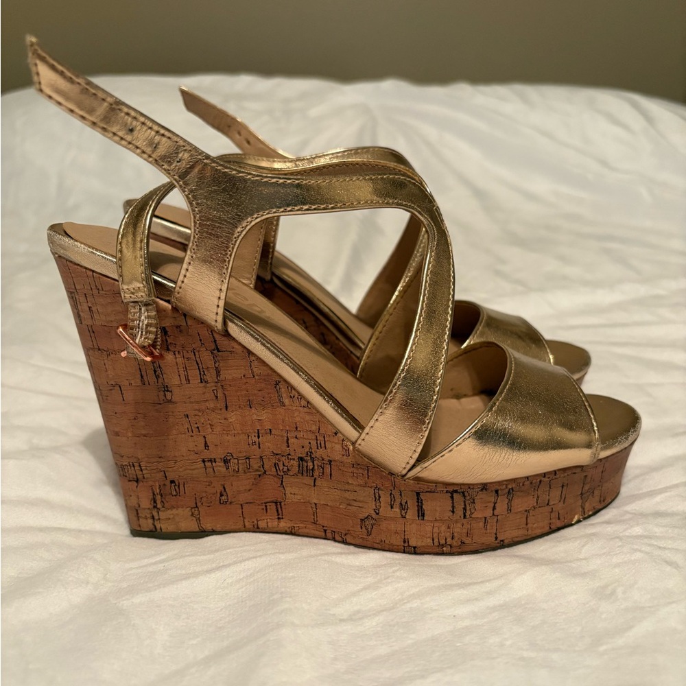 Women’s Madden NYC rose gold wedge heels size 7